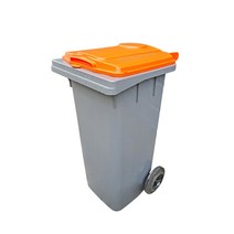 리빙플랜 다용도분리수거함 120L, 뚜껑-주황색