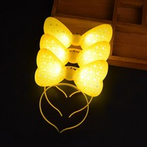 재롱잔치 응원봉 형광봉 LED봉 지시봉 야광 머리띠 빛나는 머리 장식 다섯개 별 보조 스틱 스타 형광 스틱 콘서트 소품, 노란 리본
