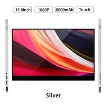 15.6 인치 8000mAh 배터리 휴대용 모니터 터치스크린 IPS 1080P 100% sRGB 유리 본딩 디스플레이 PC 노트, 02 8000mAh touch_04 미국 플러그