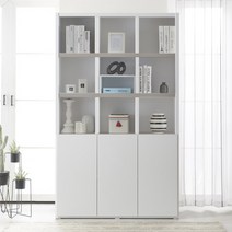 [포스트모던] 셀럽 120cm 5단 도어형 책장, 색상:화이트