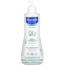 Mustela (무스텔라) Mustela 아기용 젠틀 클렌징 헤어 앤 바디 젤 아보카도 함유 정상 피부용 500ml(16.90fl oz), 4개
