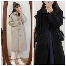 COMIRST 여성 롱 트렌치 코트 핸드메이드 코트 캐시미어코트 A028