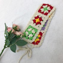 [달밤] 컬러 플라워 무지개 니트 헤어밴드 귀돌이