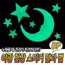 야광 천장 스티커 달과별, 상세페이지 참조