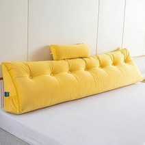 Gpround 웨지 헤드보드 베개 + 헤드 롤 침대 헤드보드용 대형 볼스터 휴식 독서 지지용 등받이 (킹 199.8 x 20.3 50.8cm(76 8 20 407643, Yellow