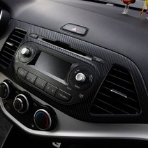 올뉴모닝 카본 튜닝스티커 휠마스크 필러 손잡이 패널, 02. 블랙카본(유광), D TYPE (핸들 송풍구 패널)