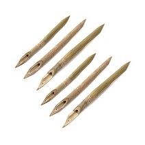Mewutal 6pcs 하드 대나무 리드 펜 세라믹 페인팅 펜 나무 구멍 펀처 양머리 도자기 조형 조각 도구 DIY 3size