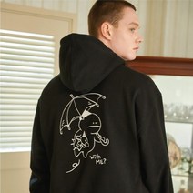 [천삼백케이] [꼼파뇨] UmBRELLA Hoooly 자수 후드 블랙