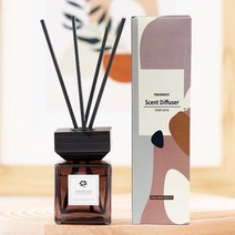 화장실디퓨저 집방향제 검은 나무 뚜껑이 있는 100ml 정사각형 병, 밝은 회색, 재스민 속