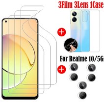 헬스커스텀벨트 헬스벨트커스텀 갈비뼈복대 늑골보호대 고관절보호대 Realme 10 용 안전 하이드로 겔 필름 화면 보호기 realme 10 용 소프트 케이스 realme 10 용, 3필름 3렌즈 1케이스, realme 10 5g 용