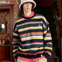 coquetstudio [코케트스튜디오] [레서팬다] 실루엣 로고 니트 스웨트셔츠 네이비 [오버핏] 22FW