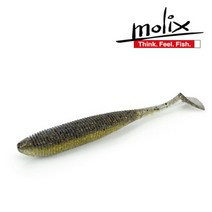 몰릭스 소프트베이트 RA 쉐드 4.5인치 광어 다운샷 광어 웜 배스 루어 낚시, 453 uv watermel gold chrt