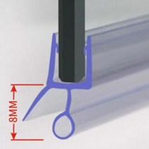 어셈블리 샤워 씰 2pcs 50cm 6/8/10/12mm 도어 씰 교체 씰 고무 스트립 샤워 스트립 워터 디플렉터, 8mm