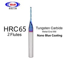 SENO-HRC55 HRC65 2 플루트 카바이드 마이크로 엔드 밀 1 개 CNC 딥 그루브 롱 넥 0.3MM 가공 목재 공구, 01 HRC65 2F_44 D1.5x15x4x50mm