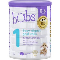 법스 호주 Bubs Goat Milk nfant Stage 1 1단계 인펀트 포뮬라 0-6개월 산양 분유 800g, 1팩