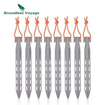 캠핑 Boundless Voyage-티타늄 텐트 말뚝 못 야외 캠핑 초경량 천막 캐노피 못 8 개 20 cm V 형, 한개옵션0