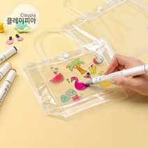 브랜드없음 클레이피아 PVC 투명 비치백 물놀이 여름 방수 가방 만들기, 02. 비치백 (중) PVCB0402