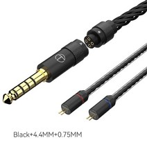 trn t2 pro 16 코어 이어폰 분리형 케이블 은 도금 hifi trn vx pro ta2 v90 ta1 zsx ta2, 검정 0.75 4.4