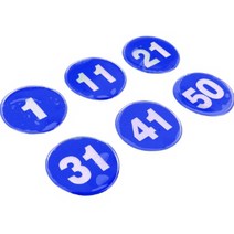 62MM 에폭시 숫자 번호 스티커 1-50 블루 1P 택1, 1