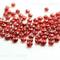 Isywaka 복숭아 여러 가지 빛깔의 3x4mm 4x6mm Rondelle 오스트리아면 처리 된 크리스탈 유리 구슬 보석 만들기 스페이서 라운드 비즈, [01] 3x4mm 125pcs, [36] ran red