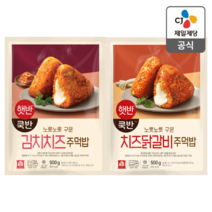 비비고 CJ 주먹밥 김치치즈500g 1개 + 치즈 닭갈비 주먹밥 500g 1개, 1