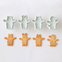 동물 아품곰 곰돌이 진저 브레드 맨즈 선물 눈송이 베이킹 쿠키틀, W