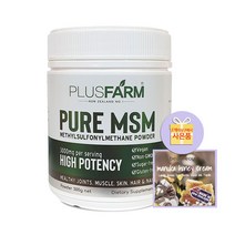 플러스팜 MSM 100% 천연식이유황 분말 300g 뉴질랜드 소나무추출 엠에스엠 유황가루 + 스마트웰빙추가상품, 1통