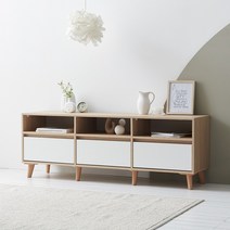 [★1만원 추가할인중!]장인가구 헤렌 높은 수납 거실장 1500 3서랍, 아카시아네이비