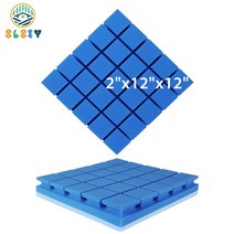 방음재 부스 홈 스튜디오 어쿠스틱 트리트먼트 고밀도 천장 흡수 패널 벽 자체 접착 폼 6 12 24 개, 25.PMFK5x5Blue - Medium Densit
