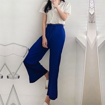[BELLE] 여성 봄 여름 냉장고 트레이닝 츄리닝 플리츠 일자 팬츠