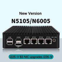 4xIntel i226 2.5G LAN TPM2.0 펜티엄 N6005 셀러론 N5105 소프트 라우터 서버 pfSense 방화벽 3x4K UHD 2 x M.2 NVME 미니 PC, [01] Celeron N5105, [04] 8GB DDR4 256GB NVMe