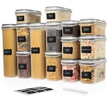 LARGE SET 28 pc Airtight Food Storage Containers with Lids (14 Container Set) Airtight Plastic Dry F, 1, Gray