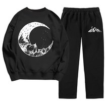 쭈리 트레이닝 세트 오버핏 맨투맨 티셔츠 밴딩 팬츠 캠핑문 남녀공용