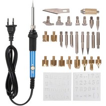 우드버닝 버닝기 펜 전기 납땜 인두 온도 조절 목재 엠보싱 조각용 60W 220V 28 개 낙화술 오목 도구 키트, 01 28Pcs_01 60W_01 미국, 01 28Pcs_01 60W_01 미국