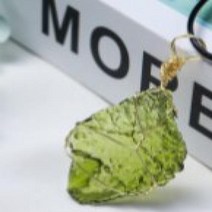 운석 METEORITE 수집 광물 천연 원시 몰다비테 펜던트 체코 목걸이 골드 톤 와이어 랩 불규칙한 크리스탈 인증 100 진짜, 5.steel gold chain  912G