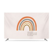 명화 티비 TV 덮개 가리개 인치 종류별 무지개 럭셔리 거실 모니터 먼지 커버 42 55 65 75 액자 풍경 HA11, 55인치 무지개