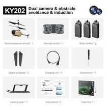 2023 KY202 U 4K 제어 헬리콥터 2.4G RC 전문 광각 카메라 6 축 자이로 와이파이 센티넬 스파이 보이, 09 Yellow Double 3B