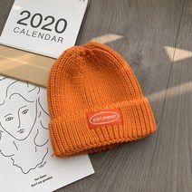 케빈한국판 두꺼운 비니 여자 가을 겨울 백합 캐주얼 스티커 털실 모자 보온 호이 부드러운 여동생 호박 가죽 모자 남조