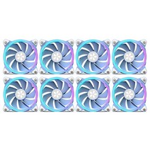 케이스 쿨러 쿨링팬 Yeston-120mm RGB 팬 쿨러 PC 게이머 컴퓨터 케이스 냉각 라디에이터 12cm PWM 4PIN, 06 8PCS_01 A-RGB_01 Blue