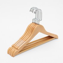 씨즌M닷컴 원목 옷걸이 바지걸이 5P세트 38cm 논슬립패드 여성용