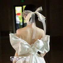 아름다운 신부 과장된 흰색 거즈 활 매듭 머리핀 웨딩 거즈 드레스 액세서리 사진 스튜디오 힐 메이크업 플레이트 헤어 머리 장식
