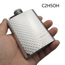 위스키 보틀 양주 디스펜서 구씨 휴대용 술병 스테인레스 스틸 힙 플라스크 미니 금속 냄비 알코올 용기 플라스크, c2h5oh, 1개