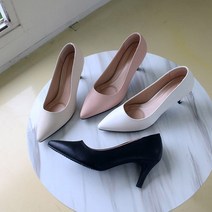 빅사이즈 천연소가죽 여성구두 스틸레토힐 펌프스 7cm