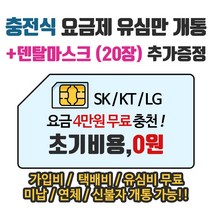 은우텔레콤 4만원무료충전 유심개통 선불폰유심, 1개, LG절약요금제