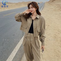셀럽당 세트 카고 세트 여 패션 캐주얼 투피스