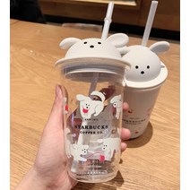 2022년 스타벅스 강아지 텀블러 2종 콜드컵 스벅 여름MD 텀블러 빨대컵 가벼운선물, 2022년 스타벅스 강아지 텀블러 콜드컵 B