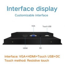 [해외] 산업용 컴퓨터 Lcd 모니터 용 10.1 인치 모니터 저항 터치 스크린 산업용 디스플레이 VGA HDMI DVI USB 인터페이스, VGA HDMI USB