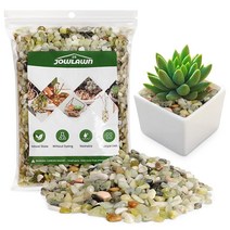Jowlawn 2.3kg(5파운드) 옥 콩 모래 돌 다육 식물 및 선인장 분재 DIY 프로젝트 바위 식물 및 꽃병 필러용 장식 자갈 테라리움, 10lb_Green Jade