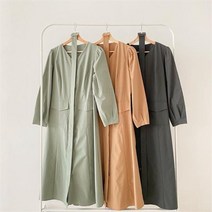 브이와이 VY 여자 스트랩 FW 편한 나일론 미색 Y넥 롱원피스