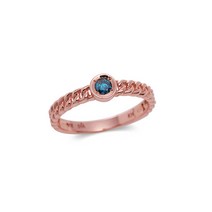 유앤미쥬얼리 14K Gold 청다이아 로세스 미스반지